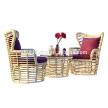 All weather outdoor rattan table and chair furniture wicker dining set for beach